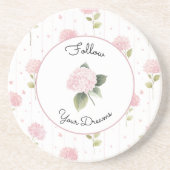 Hübsche rosa Blumen Getränkeuntersetzer (Vorne)
