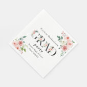 Hübsche rosa Blumen GRAD benutzerdefinierte Party- Serviette (Ecke)