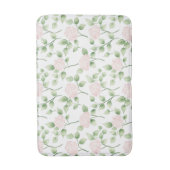 Hübsche rosa Blumen grüne Blätter   Badematte (Vorderseite Vertikal)
