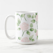 Hübsche rosa Blumen grüne Blätter Kaffeetasse (Links)