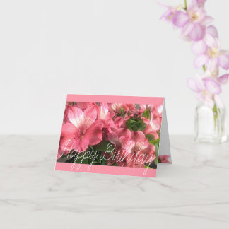 Hübsche rosa Blumen Grußkarte gefaltet Karte