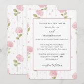 Hübsche rosa Blumen Hochzeit    Einladung (Vorne/Hinten)