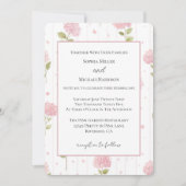 Hübsche rosa Blumen Hochzeit    Einladung (Vorderseite)