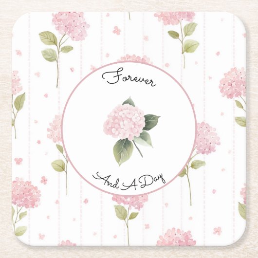 Hübsche rosa Blumen Hochzeit Rechteckiger Pappuntersetzer (Vorderseite)