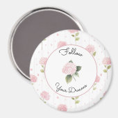 Hübsche rosa Blumen Magnet (Vorderseite/Rückseite)