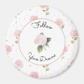 Hübsche rosa Blumen Magnet (Vorne)