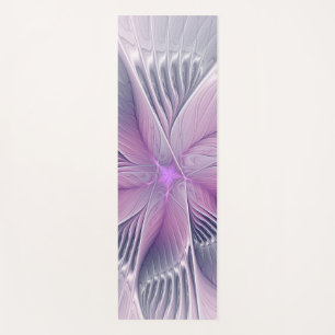 Hübsche rosa Blumen moderne abstrakte Fraktalkunst Yogamatte
