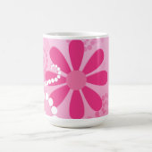 Hübsche rosa Blumen-niedliches Retro Kaffeetasse (Mittel)