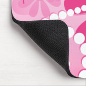 Hübsche rosa Blumen-niedliches Retro Mousepad (Ecke)