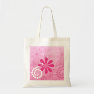 Hübsche rosa Blumen-niedliches Retro Tragetasche