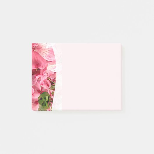 Hübsche rosa Blumen Post-It Notes Klebezettel (Vorderseite)