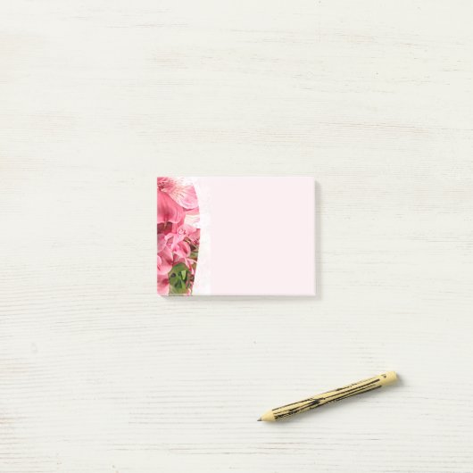 Hübsche rosa Blumen Post-It Notes Klebezettel (Auf Schreibtisch)