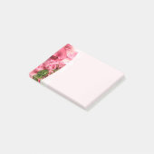 Hübsche rosa Blumen Post-It Notes Klebezettel (angewinkelt)