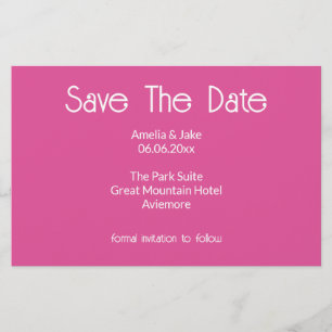 Hübsche rosa Blumen-Save-the-Date-Karte Briefpapier