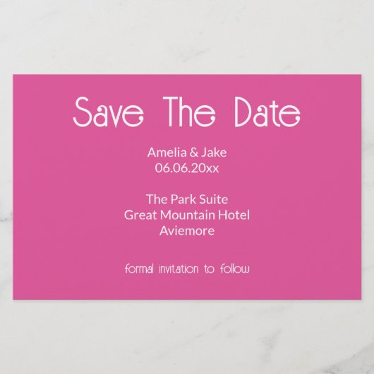 Hübsche rosa Blumen-Save-the-Date-Karte Briefpapier (Vorderseite)