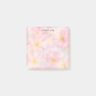 Hübsche rosa Blumen Wiese Benutzerdefinierter Name Post-it Klebezettel