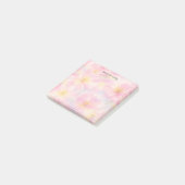 Hübsche rosa Blumen Wiese Benutzerdefinierter Name Post-it Klebezettel (angewinkelt)