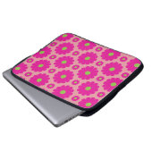 Hübsche rosa Blumenentwurfs-Laptophülse Laptopschutzhülle (Vorne Knopf)