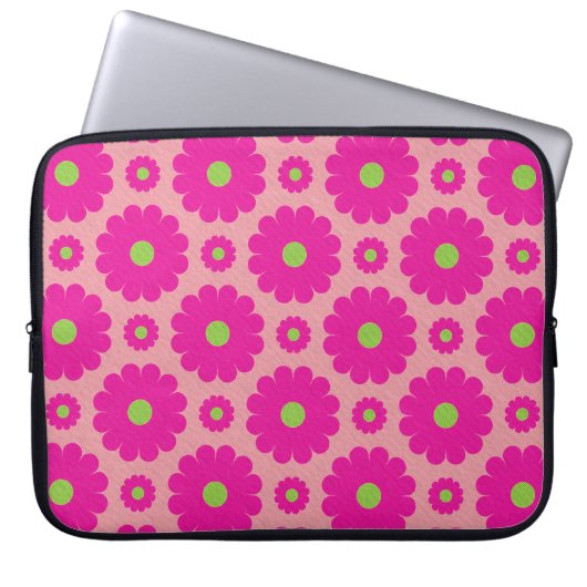 Hübsche rosa Blumenentwurfs-Laptophülse Laptopschutzhülle (Vorderseite)