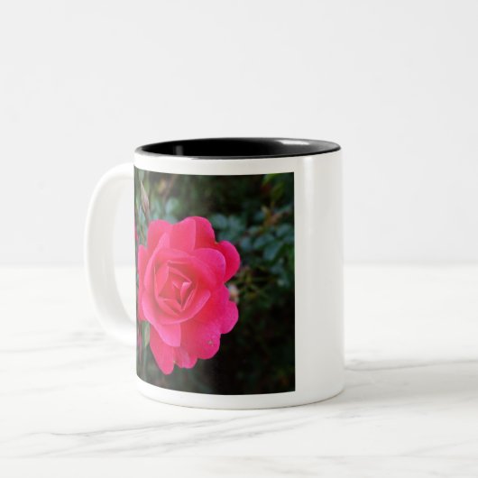hübsche Rosa-Blumenfotografie Zweifarbige Tasse (Vorderseite Links)