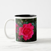 hübsche Rosa-Blumenfotografie Zweifarbige Tasse (Links)