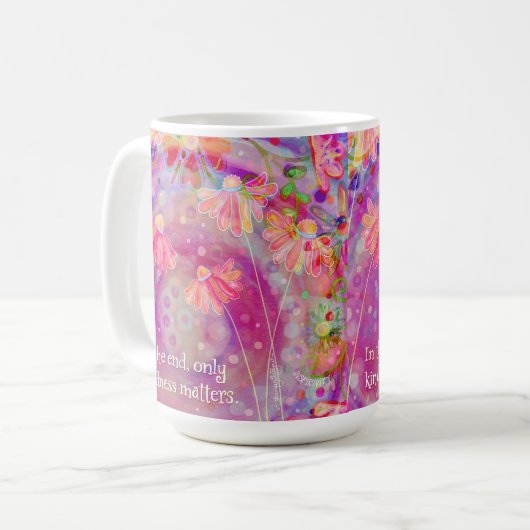 Hübsche rosa Blumenfreundlichkeit zählt zu den Ins Kaffeetasse (Vorderseite Links)