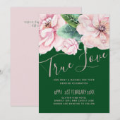 Hübsche Rosa Blumengrün Blätter Hochzeitbudget (Vorne/Hinten)