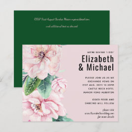 Hübsche Rosa Blumengrün Blätter Hochzeitbudget