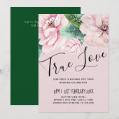 Hübsche Rosa Blumengrün Blätter Hochzeitbudget (Vorne/Hinten)