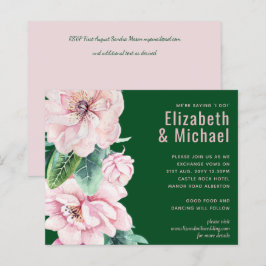 Hübsche Rosa Blumengrün Blätter Hochzeitbudget