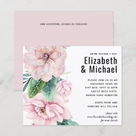 Hübsche Rosa Blumengrün Blätter Hochzeitbudget