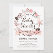 Hübsche Rosa Blumenkleider Kinderdusche Einladung (Vorderseite)