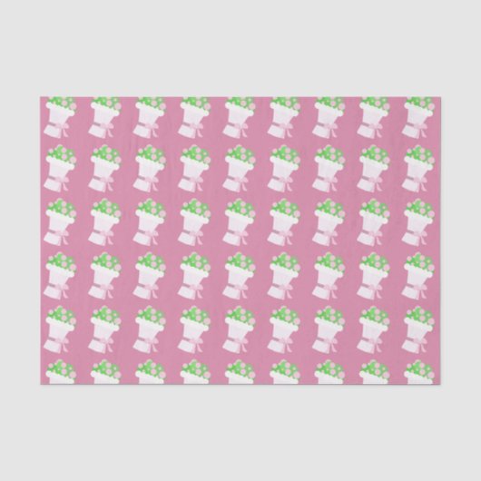 Hübsche rosa Blumensträuße Muster Seidenpapier (Vorderseite)