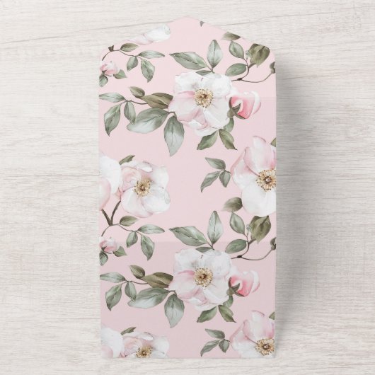 Hübsche Rosa-Blumenzehen All In One Einladung (Außenbereich)