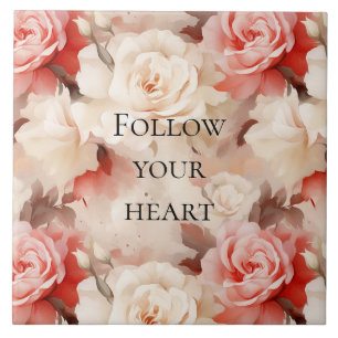 Hübsche rosa Blush-Creme-Blumen-Brautparty Fliese