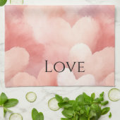 Hübsche Rosa Blush Liebe Geschirrtuch (Gefaltet)