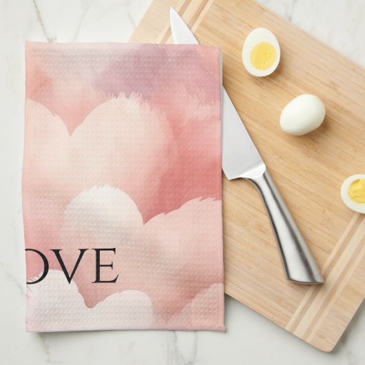 Hübsche Rosa Blush Liebe Geschirrtuch (Viertel Falte)