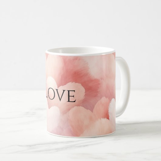 Hübsche Rosa Blush Liebe Kaffeetasse (VorderseiteRechts)