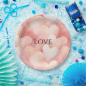 Hübsche Rosa Blush Liebe Pappteller (Party)