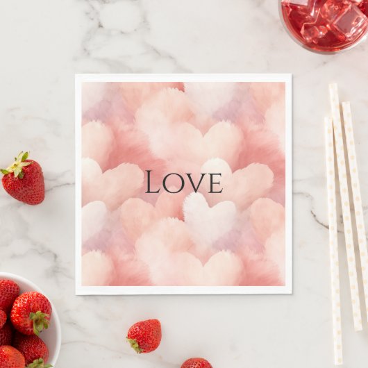 Hübsche Rosa Blush Liebe Serviette (Beispiel)