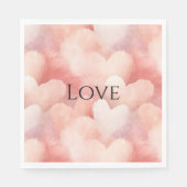 Hübsche Rosa Blush Liebe Serviette (Vorderseite)