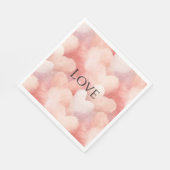 Hübsche Rosa Blush Liebe Serviette (Ecke)