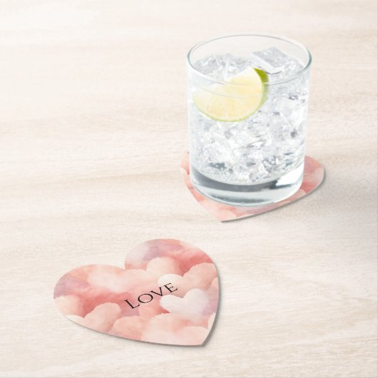 Hübsche Rosa Blush Liebe Untersetzer (Vor Ort)