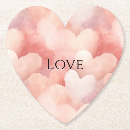 Hübsche Rosa Blush Liebe Untersetzer (Vorderseite)