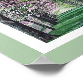 Hübsche Rosa Blüte Edinburgh Landschaft Kunst Poster (Ecke)