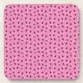 Hübsche rosa Blüten überall Getränkeuntersetzer (Vorderseite)