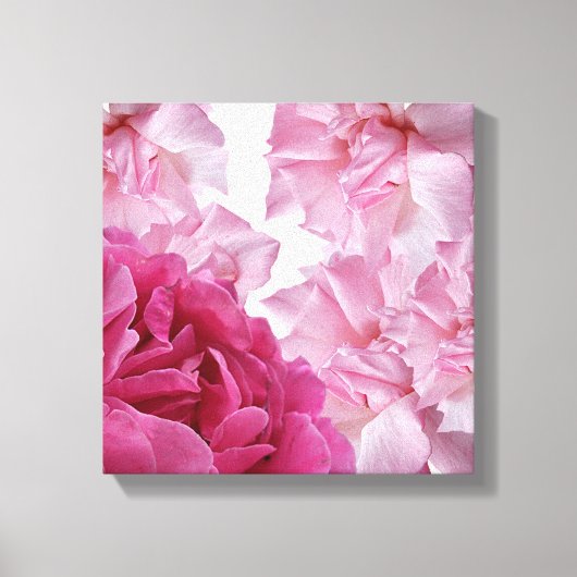 Hübsche Rosa Blütenblätter abstrakte Blumenkunst Leinwanddruck (Vorderseite)