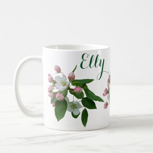 Hübsche Rosa Blütenblüte (Blütenblüte) Kaffeetasse (Links)