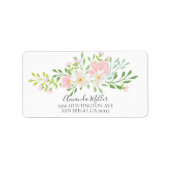 Hübsche Rosa Blütenflorale Rücksendeadresse Adressaufkleber (Vorne)