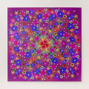 Hübsche Rosa-Boho-Blume Puzzle